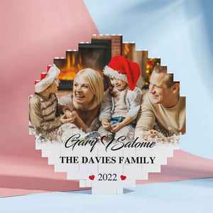 Custom Building Block Puzzle Personalised Photo Brick Names and Year Round Frame