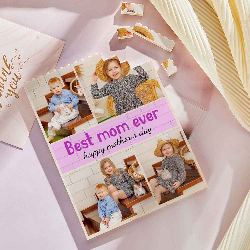 Custom Building Block Puzzle Vertical Building Photo Brick Happy Child Mother's Day Gift