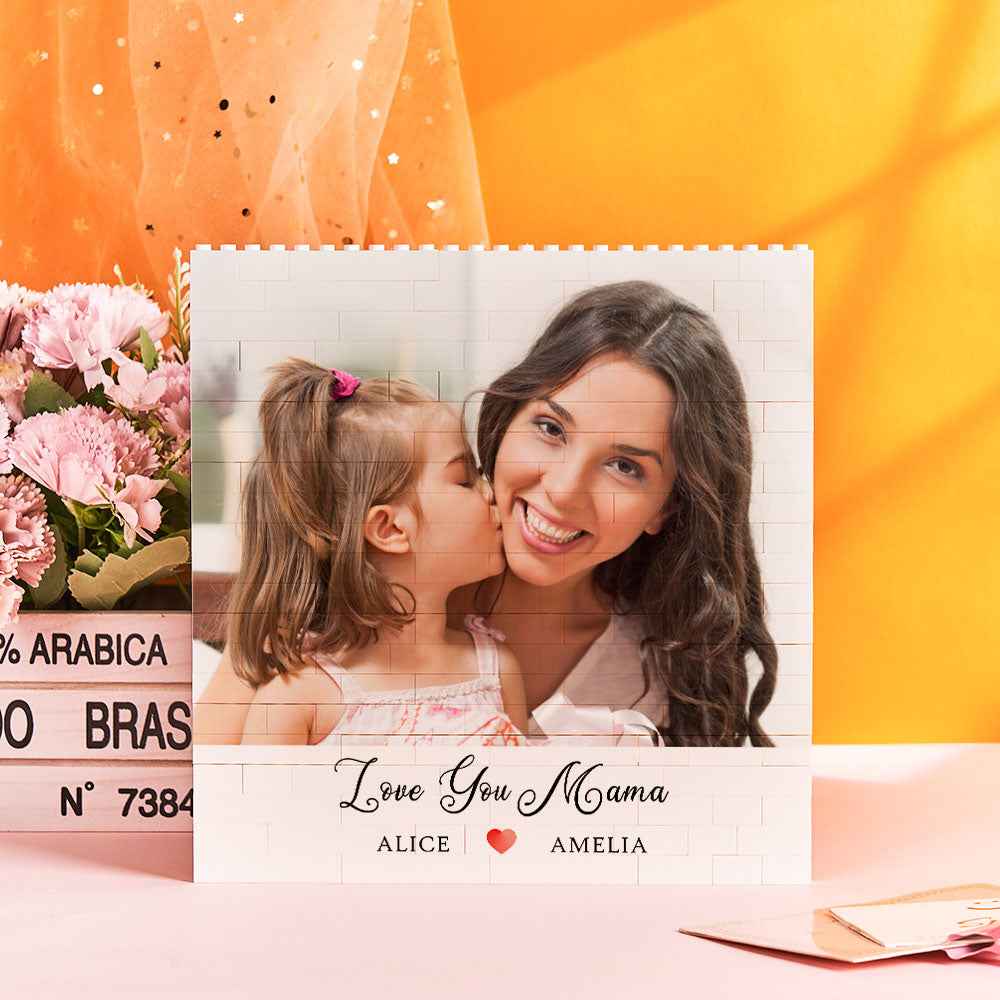 Custom Photo Building Block Puzzle Square Photo Brick Mother's Day Gift
