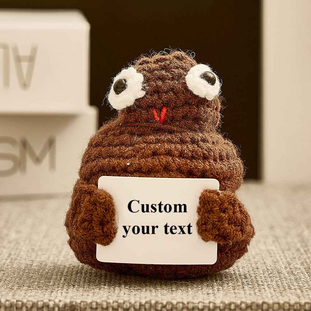 Custom Text Funny Crochet Poo Plushy Desk Decor Gifts