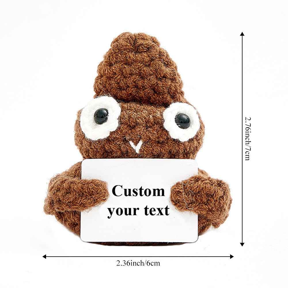 Funny Crochet Poo Plushy Custom Text Tiny Crochet Poo Desk Decor Gifts