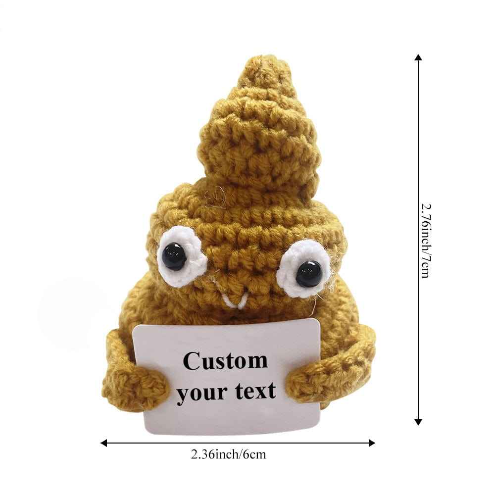 Funny Crochet Poo Plushy Custom Text Tiny Crochet Poo Desk Decor Gifts