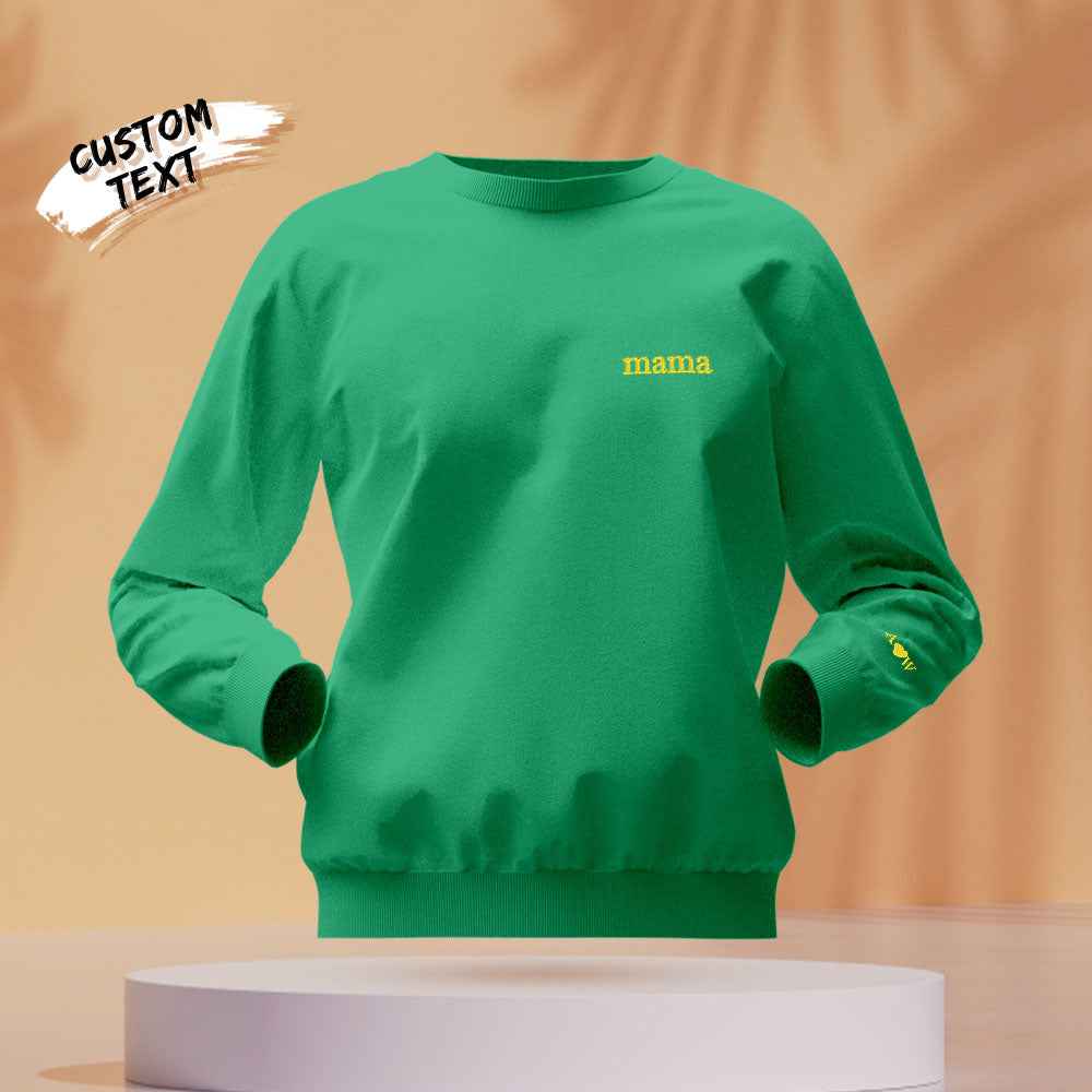 Custom Engraved Hoodie Round Neck Color Embroidery Mother's Day Gifts