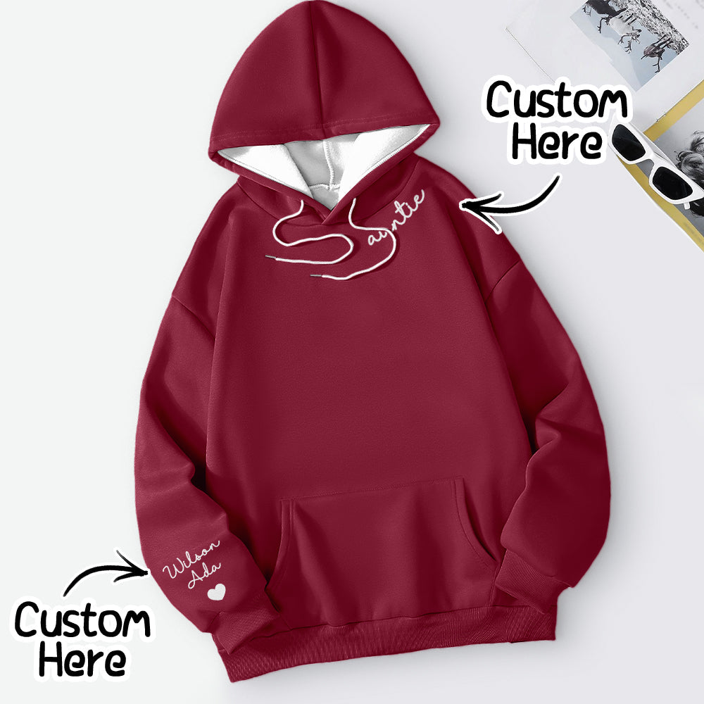 Personalised Text Hoodie - Custom Long Sleeve Sweatshirt Gift