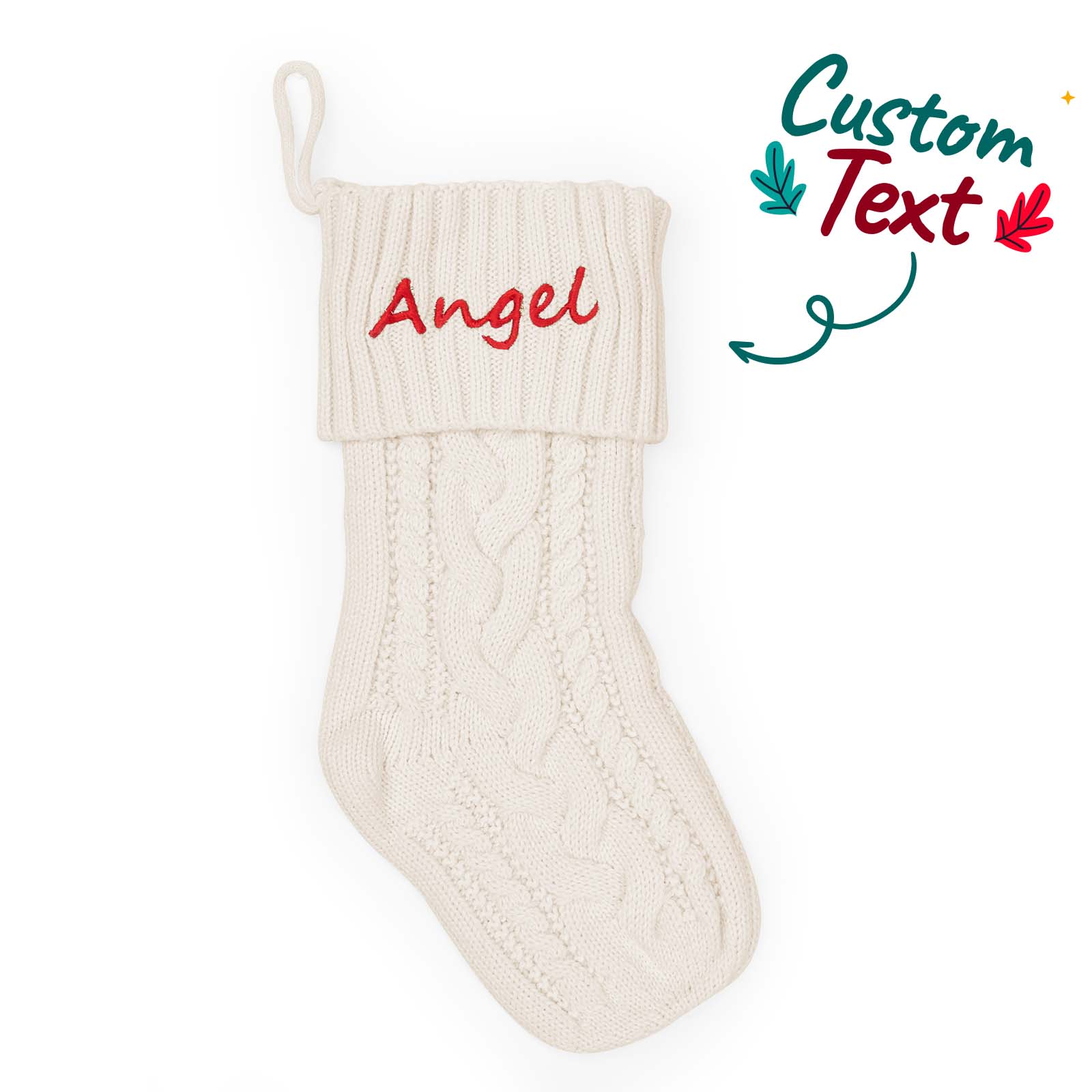 Personalised Christmas Stocking with Custom Name Embroidery - Festive Family Holiday Decor