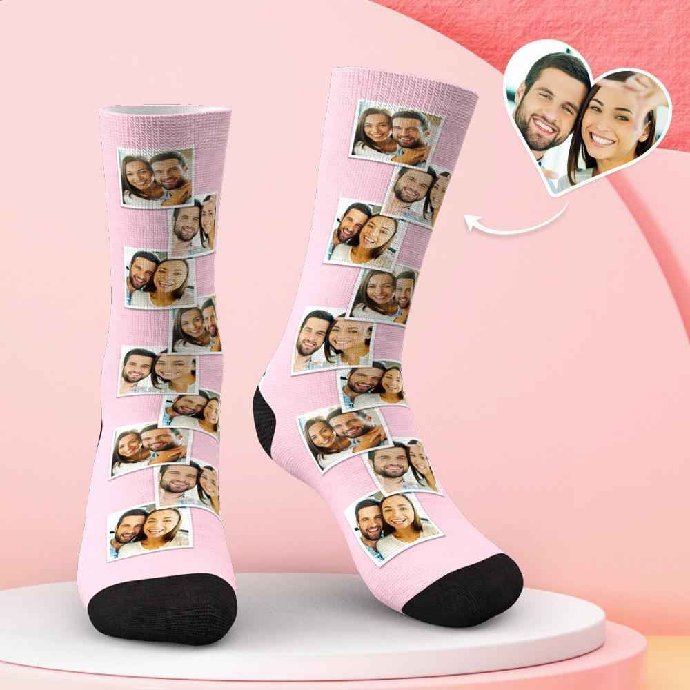 Custom Multi Photo Socks Gifts for Lovers