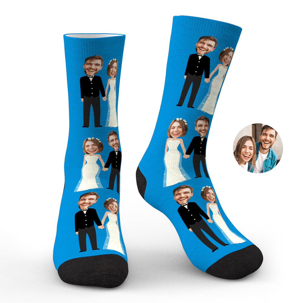 Custom Wedding Socks - Personalised Funny Couple Socks Gift