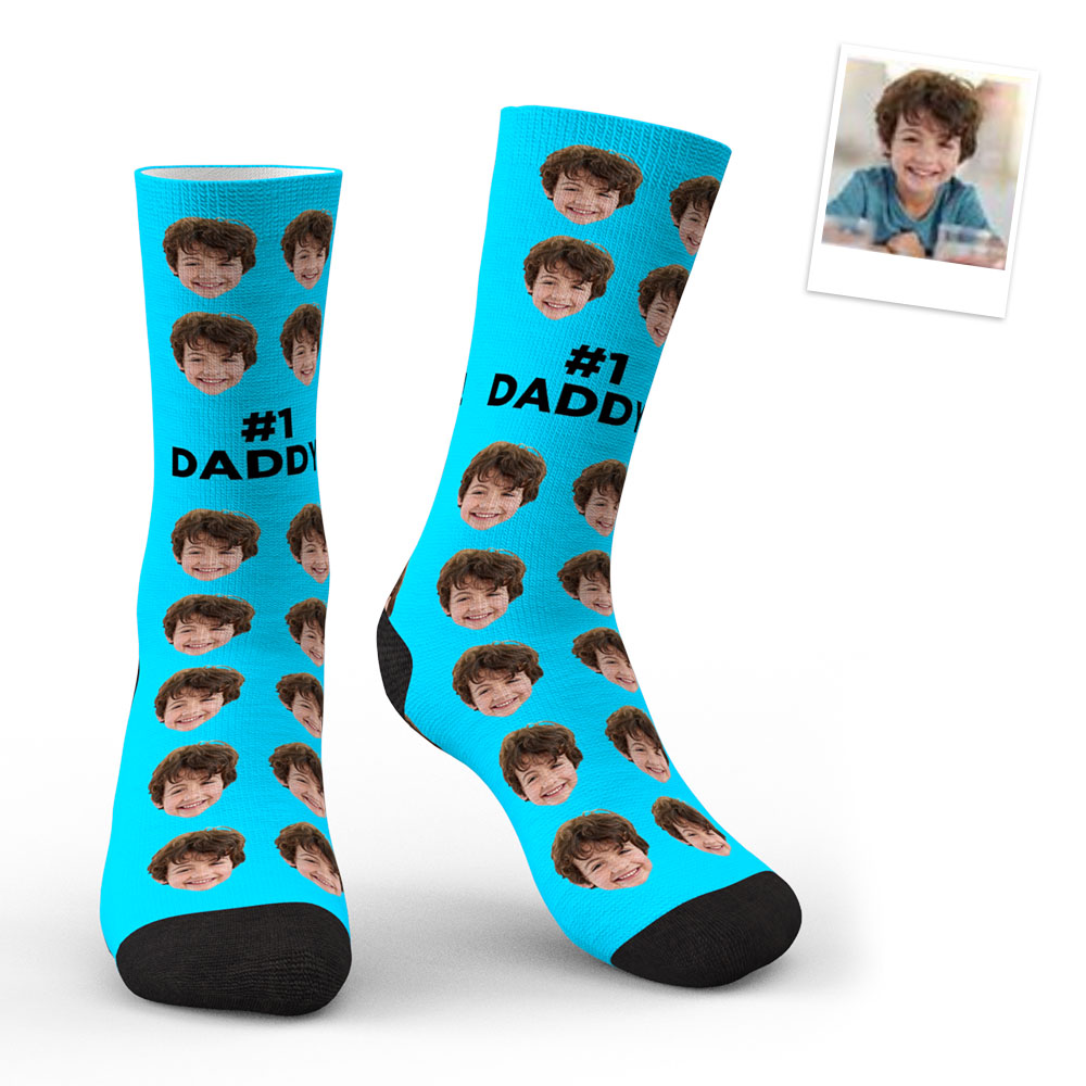 Personalised Face Socks | Custom Photo Socks Gift For Dad #1 Daddy