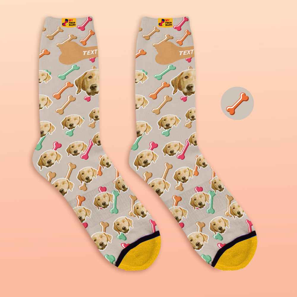 Custom Socks My Face Socks Add Pictures and Name - Dog Face On Socks