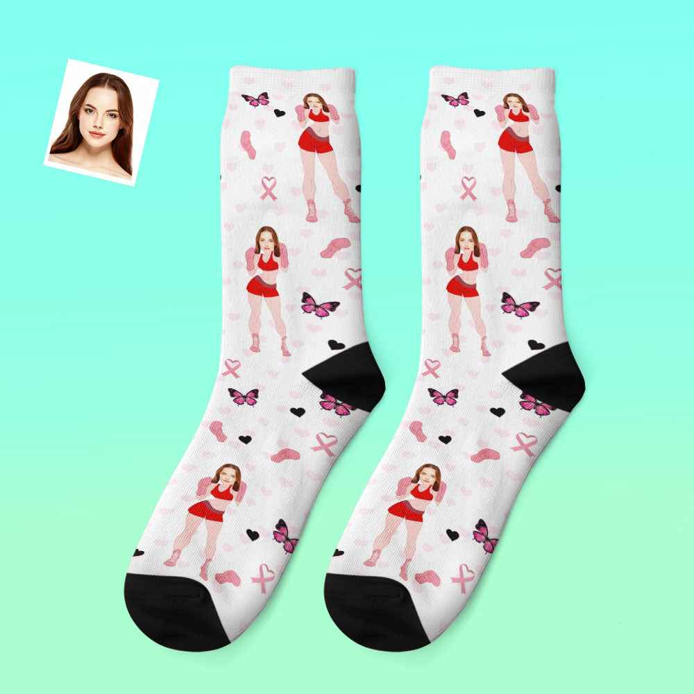Custom Photo Thick Socks Funny Boxer Winter Gifts