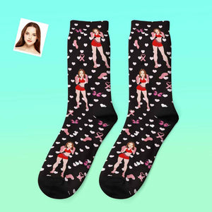 Custom Photo Thick Socks Funny Boxer Winter Gifts