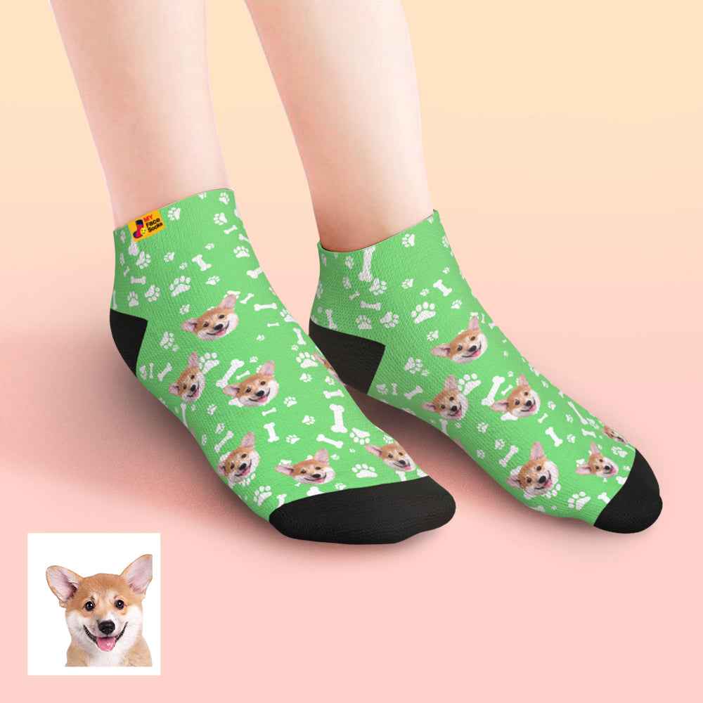 Custom Face Low Cut Ankle Socks with Dog Gift for Pet Lover