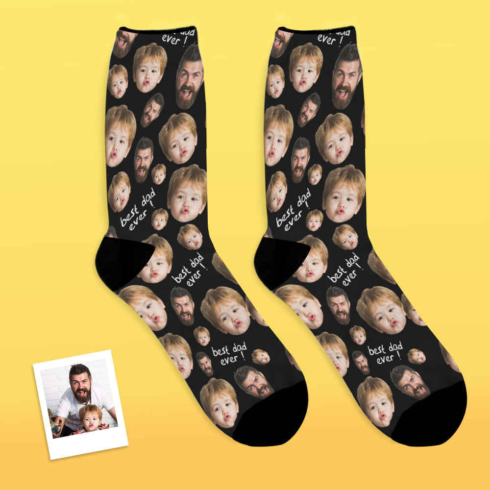 Personalised Father's Day Socks with Custom Face Photo Print - Unique Gift for Dad
