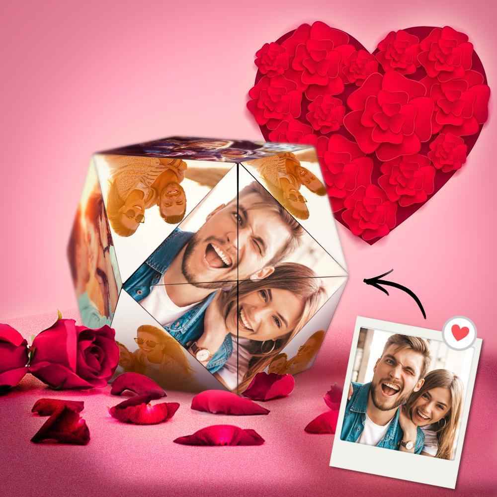 Custom Magic Cube Photo Cube Ring Box Rhombic Gifts