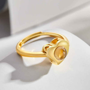 S925 Sterling Silver Heart-shaped Photo Projection Open Ring personalized Women's Jewelry Valentine's Day Gifts