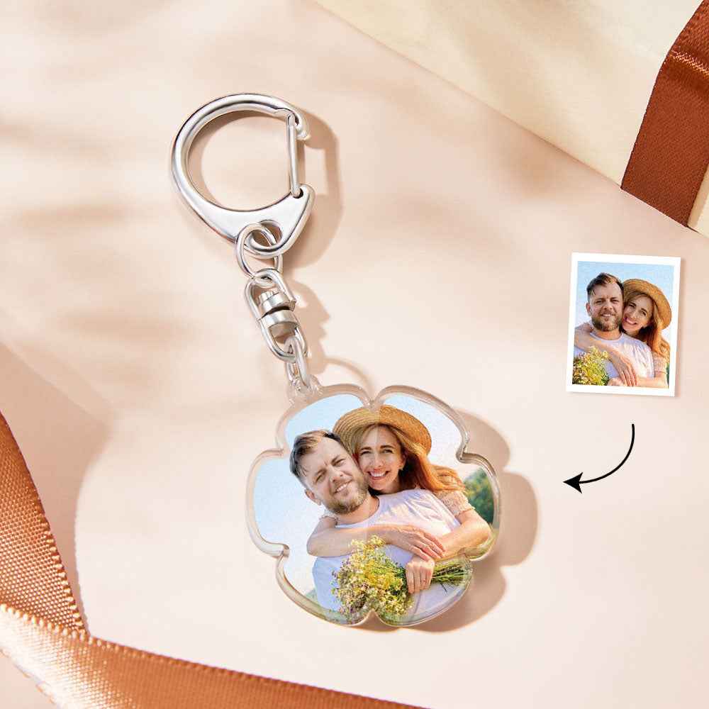 Custom Photo Flower-shaped Keychain Personalized Petal Acrylic Pendant Gifts for Girls