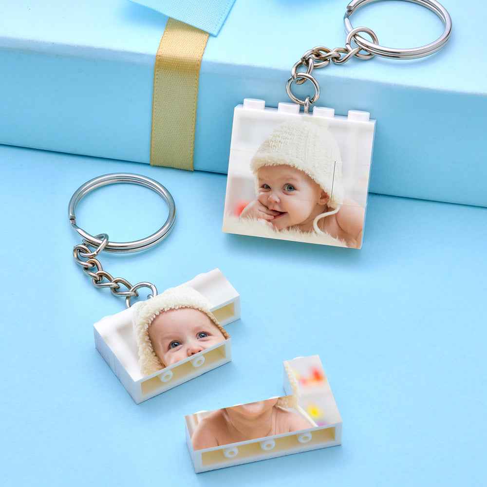 Custom Photo Building Block Keychain Bricks Puzzle Keychain Square Shape