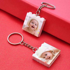 Custom Photo Building Block Keychain Bricks Puzzle Keychain Square Shape