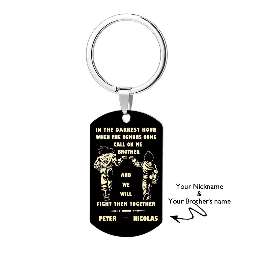 Personalised Call On Me Brother Engraved Tag Keychain | Thoughtful Gift