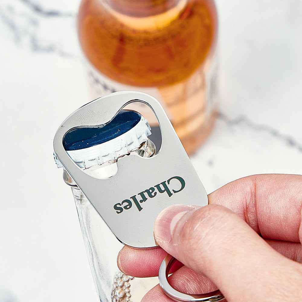 Custom Engraved Calendar Keychain Bottle Opener Key Ring Save the Date Keychain Creative Gift For Him