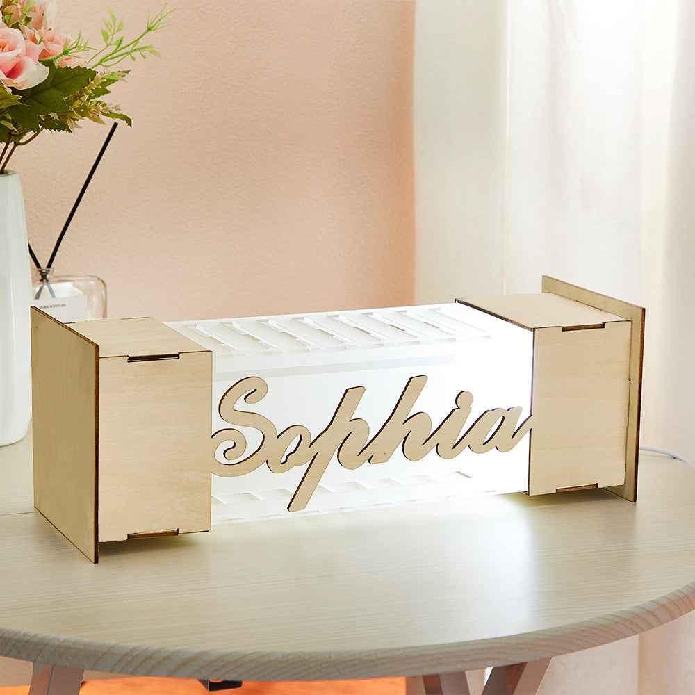 Personalized LED Lamp Custom Name Wooden Acrylic Night Light Birthday Gift