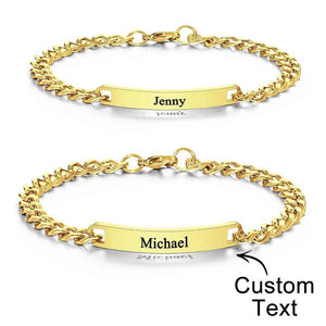 Custom Engraved Bracelet Set Personalized Fashion Bracelet For Couples