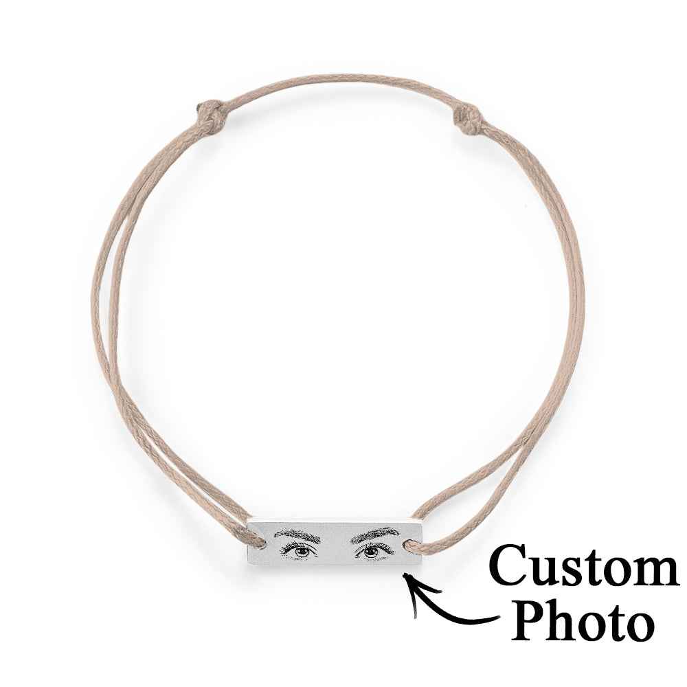 Custom Engraved Bracelet With Eyes Photo Eyes of Love Bracelet