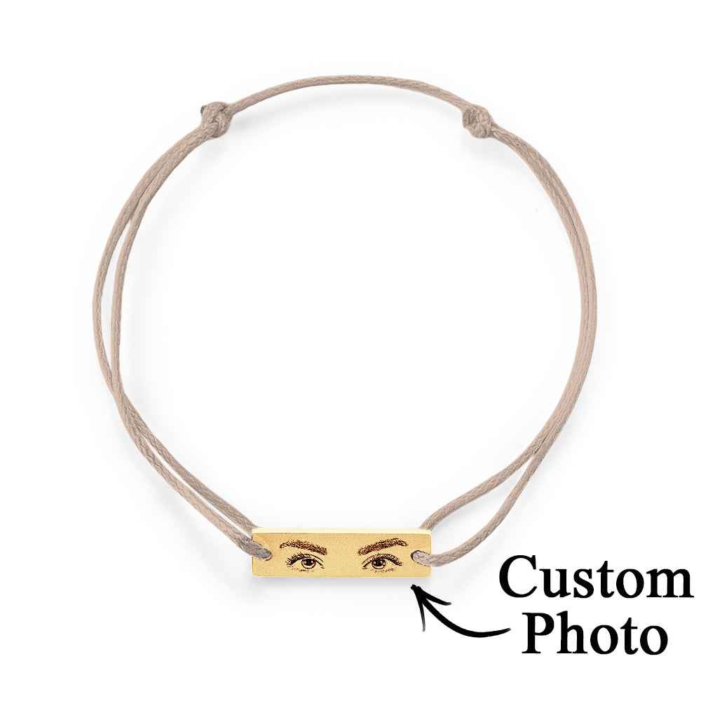 Custom Engraved Bracelet With Eyes Photo Eyes of Love Bracelet