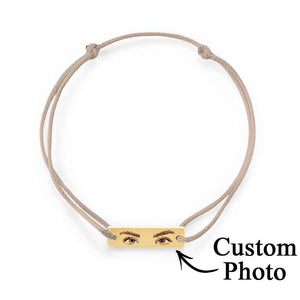 Custom Engraved Bracelet With Eyes Photo Eyes of Love Bracelet