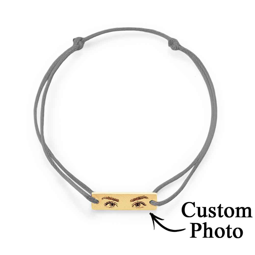 Custom Engraved Bracelet With Eyes Photo Eyes of Love Bracelet
