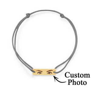 Custom Engraved Bracelet With Eyes Photo Eyes of Love Bracelet