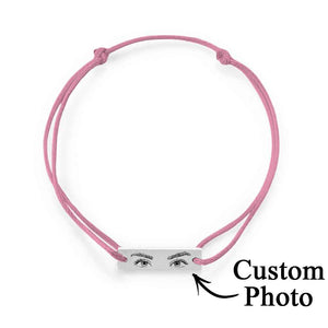 Custom Engraved Bracelet With Eyes Photo Eyes of Love Bracelet
