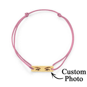 Custom Engraved Bracelet With Eyes Photo Eyes of Love Bracelet
