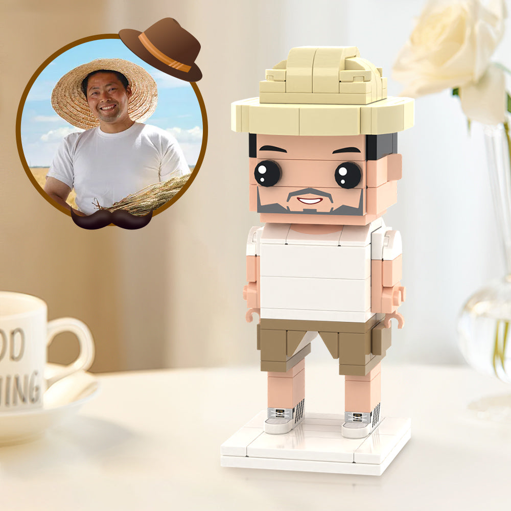 Custom Brick Figure - Personalised Lego-Style Statue Gift for Dad