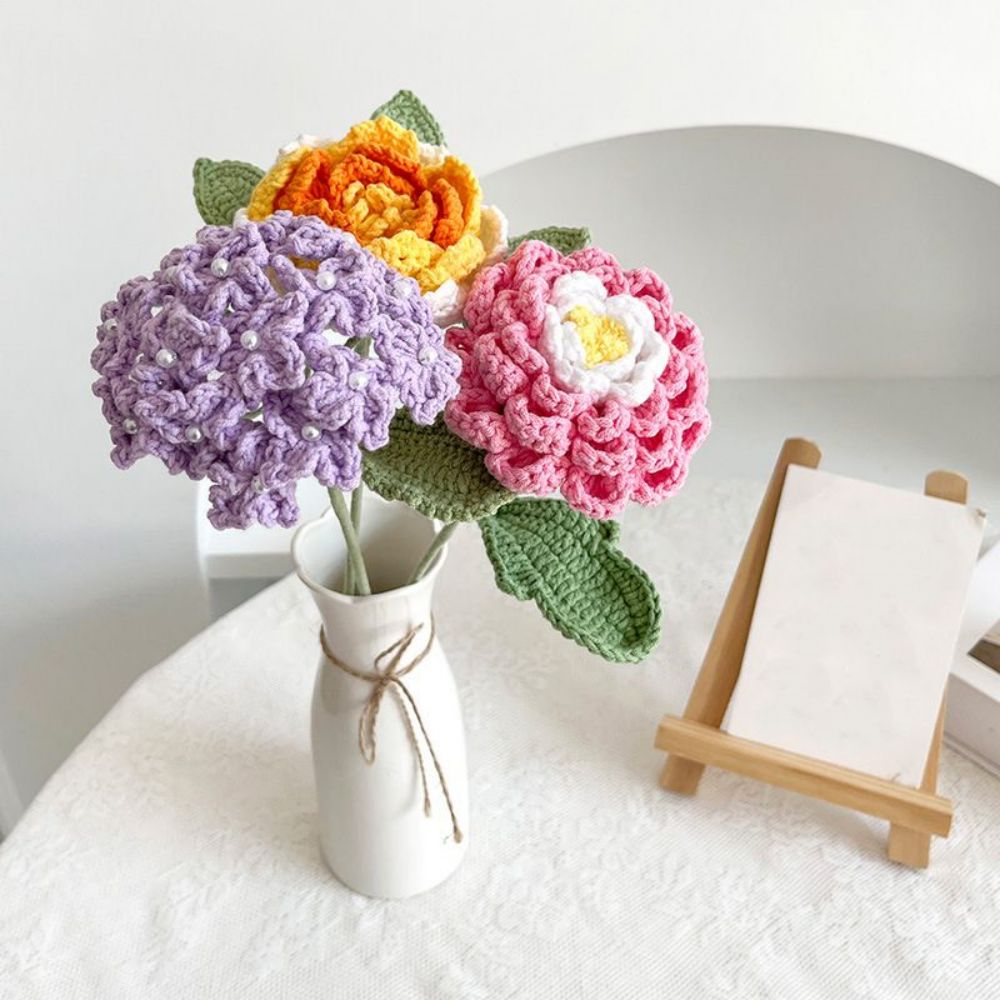 Handmade Knitted Crochet Flower Bouquet | Eternal Gift for Her