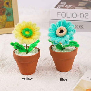 Pipe Cleaner Potted Plant Handmade Twist Stick Flowers Gift for Lover