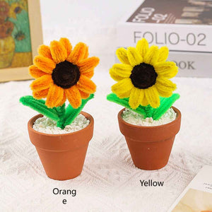 Pipe Cleaner Potted Plant Handmade Twist Stick Flowers Gift for Lover