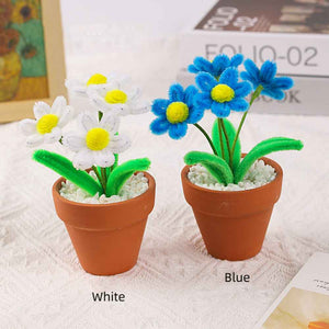 Pipe Cleaner Potted Plant Handmade Twist Stick Flowers Gift for Lover