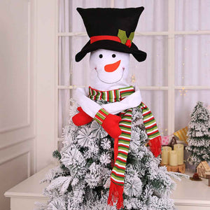 Snowman Christmas Tree Topper with Red Mittens and Draping Scarf Festive Christmas Tree Decoration