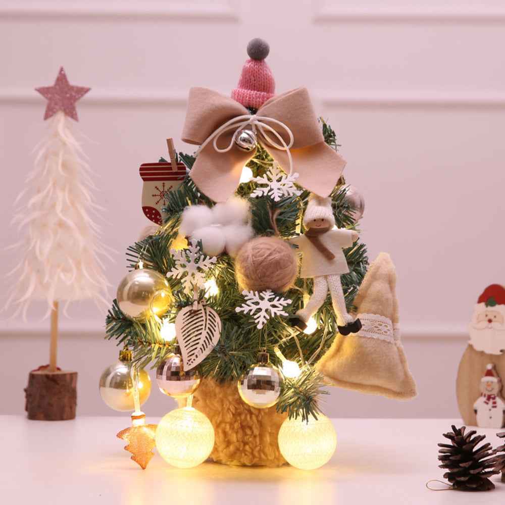 Mini Christmas Ornaments With Lights Christmas Desktop Tree Home Christmas Decoration