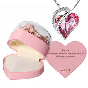 Rose Jewelry Box Heart Gift Box Necklace Gift Box Valentine's Day Gift for Her