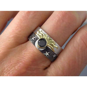 Sun and Moon Matching Rings Couples Ring Jewelry Gift for Lovers