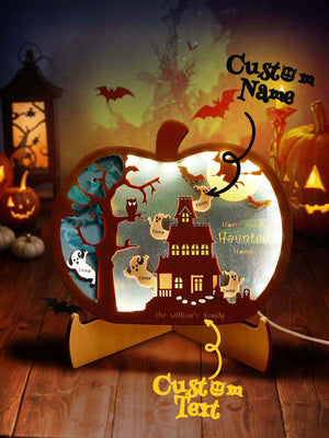 Personalized Halloween Light with Family Name Halloween Decorations Night Light Gifts for Family