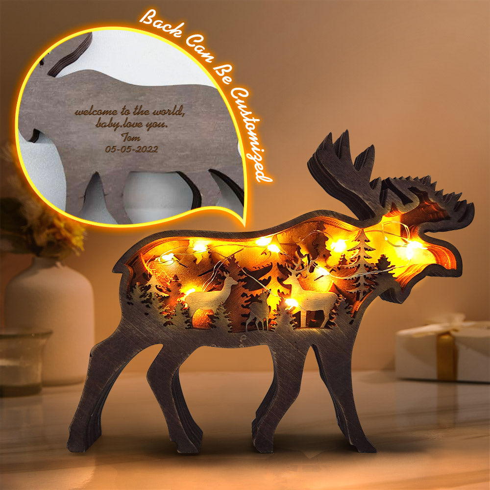 Personalised Woodland Bear Silhouette Statue - Custom Engraved Home Decor