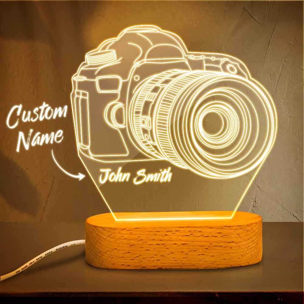 Personalized Name 3D Camera Acrylic Night Light