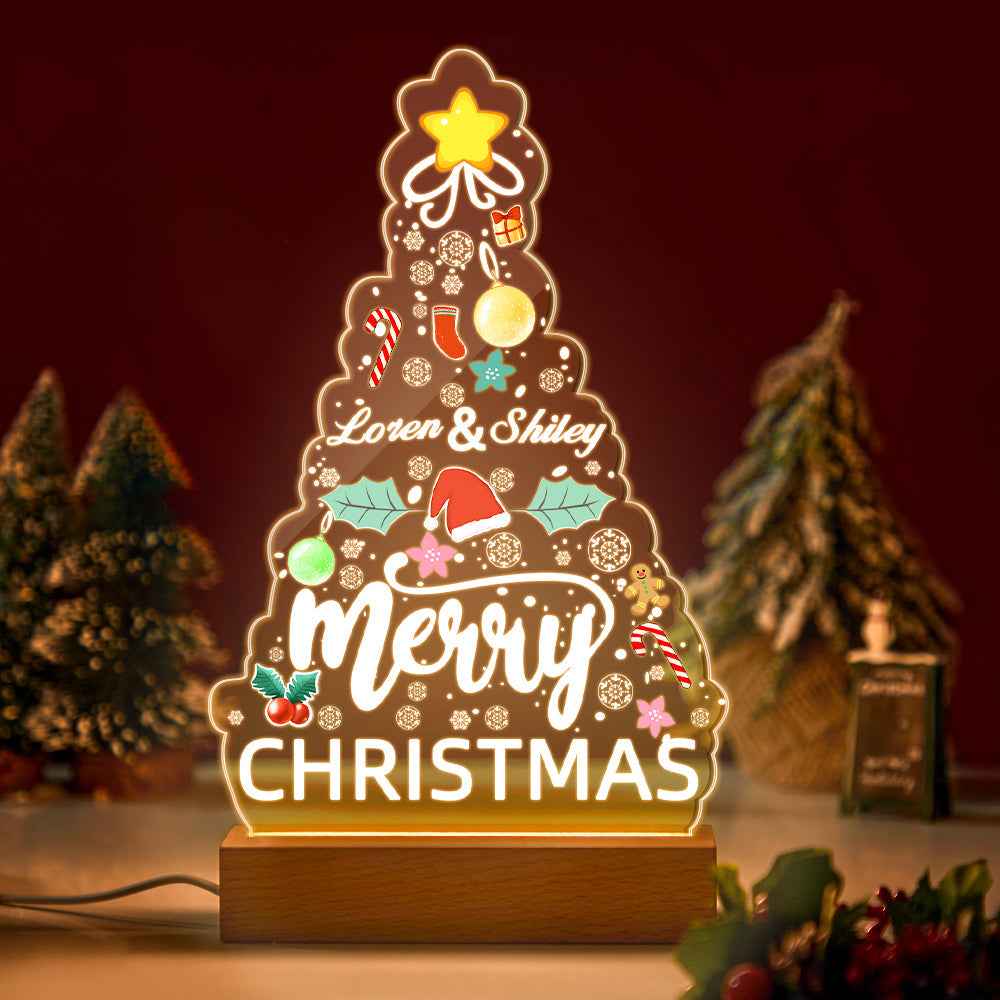 Personalized Name Night Light Christmas Bedside Lamp