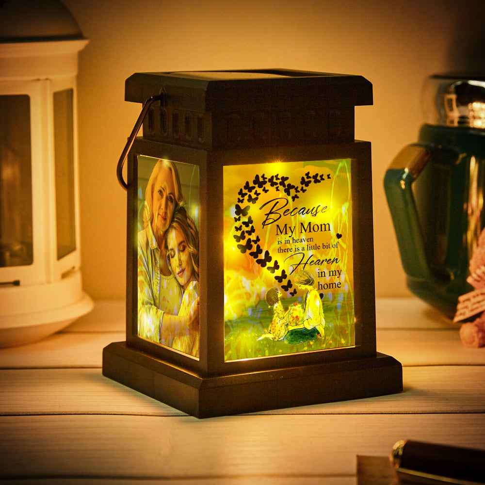 Anniversary Gifts for Couple, Personalized Photo Lantern Nightlight Lamp Memorial Lamp Solar Garden Light