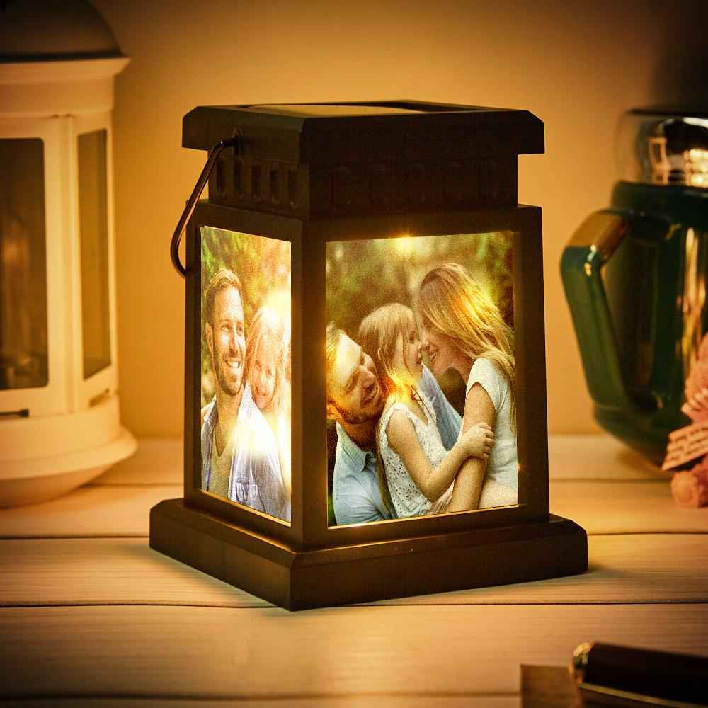 Anniversary Gifts for Couple, Personalized Photo Lantern Nightlight Lamp Memorial Lamp Solar Garden Light