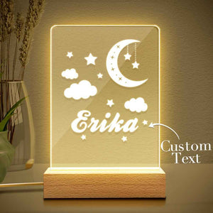 Custom Night Light Table Lamp For Kids Stars Moon And Clouds