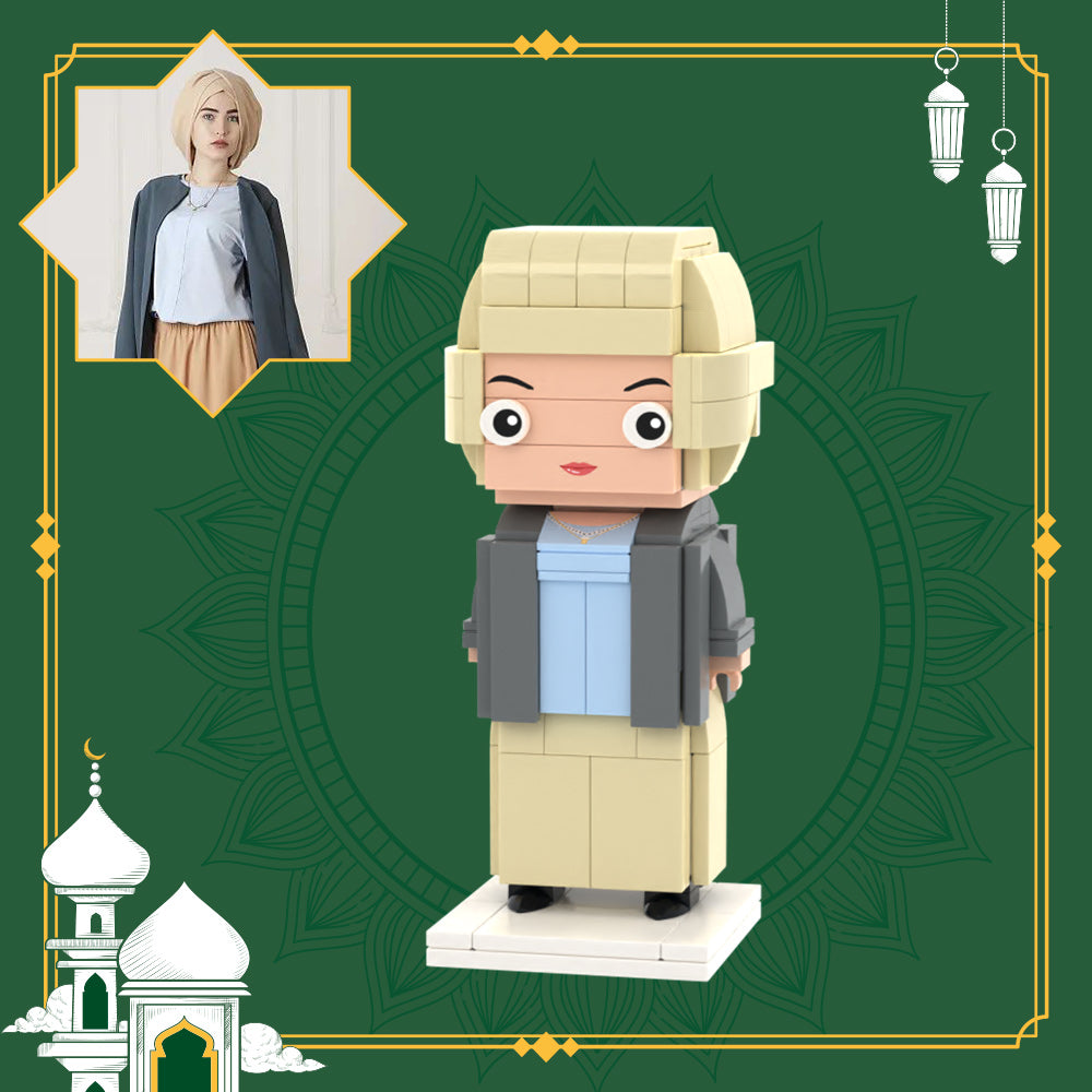 Personalised Full Body LEGO® Brick Figure - Custom Photo Gift for Her